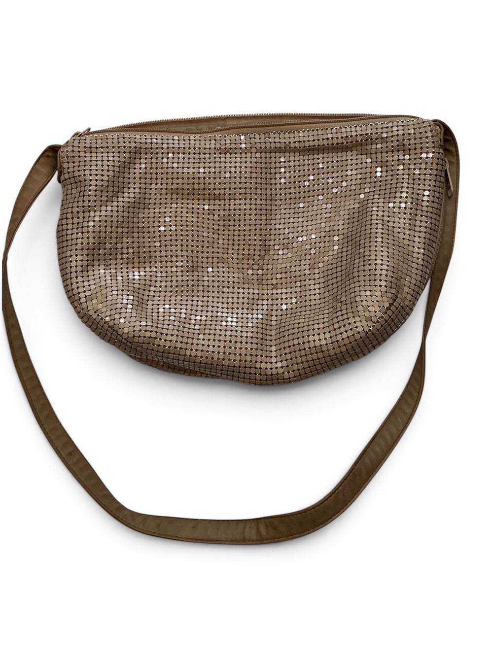 Chain mail style Brown Crossbody Shoulder Bag